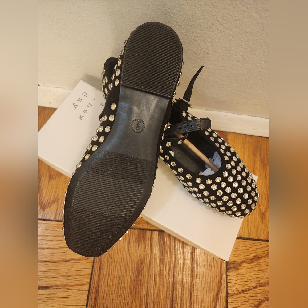 NWT Black Studded Mary Janes - Picture 4 of 5